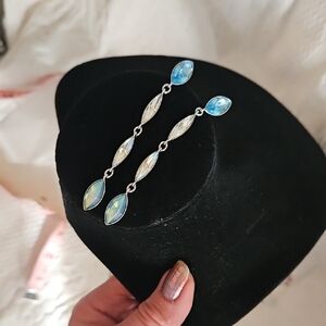 Swarovski Silver and Blue Earrings